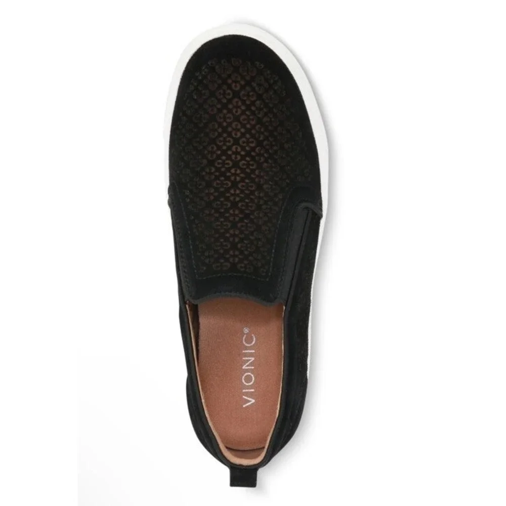 Vionic Kimmie Perf‎ Sneaker Womens 8.5 Black Arch Support New